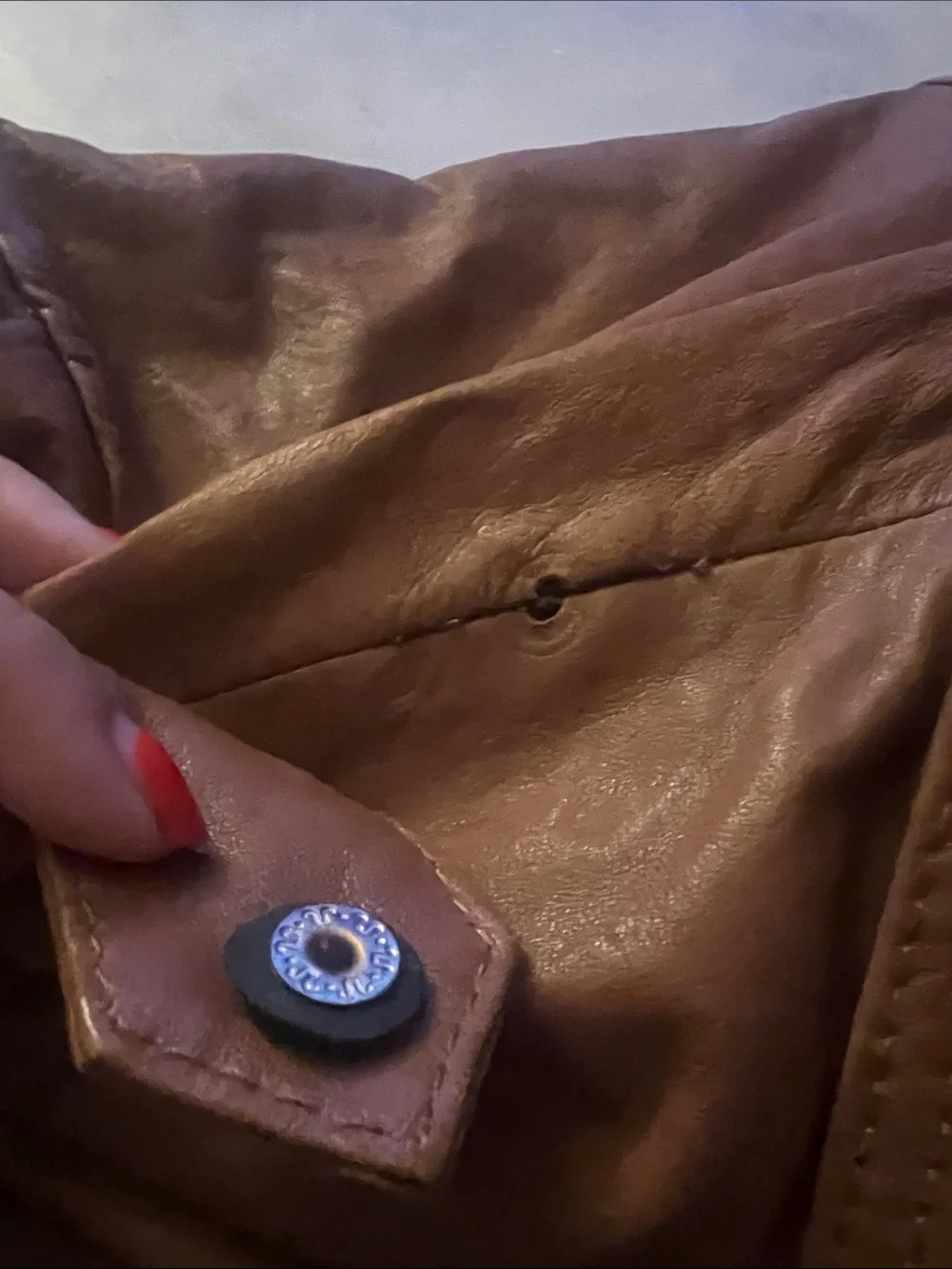 MK Brown Leather Moto Jacket